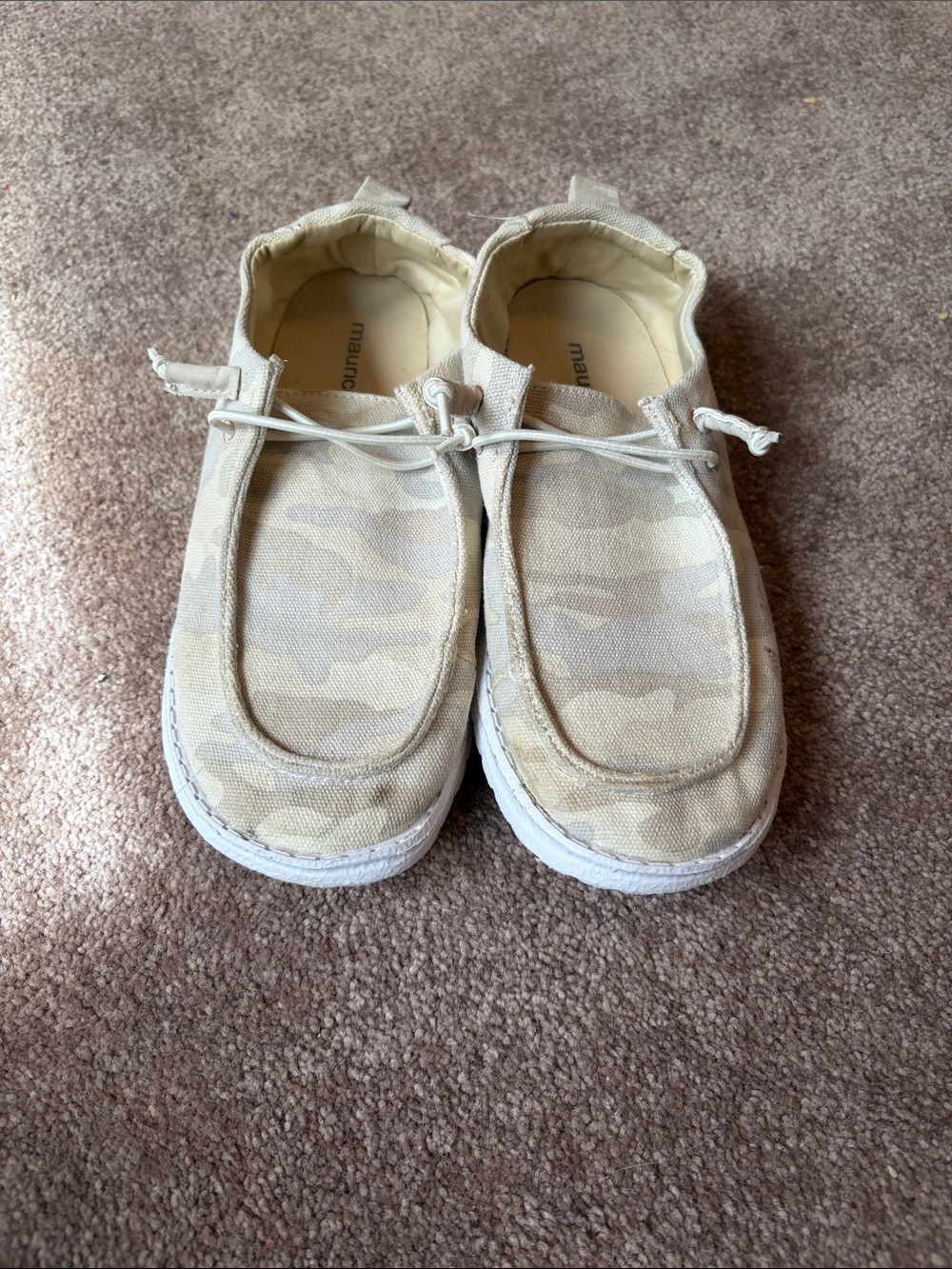 Maurices Women's Beige Camo Canvas Slip-Ons